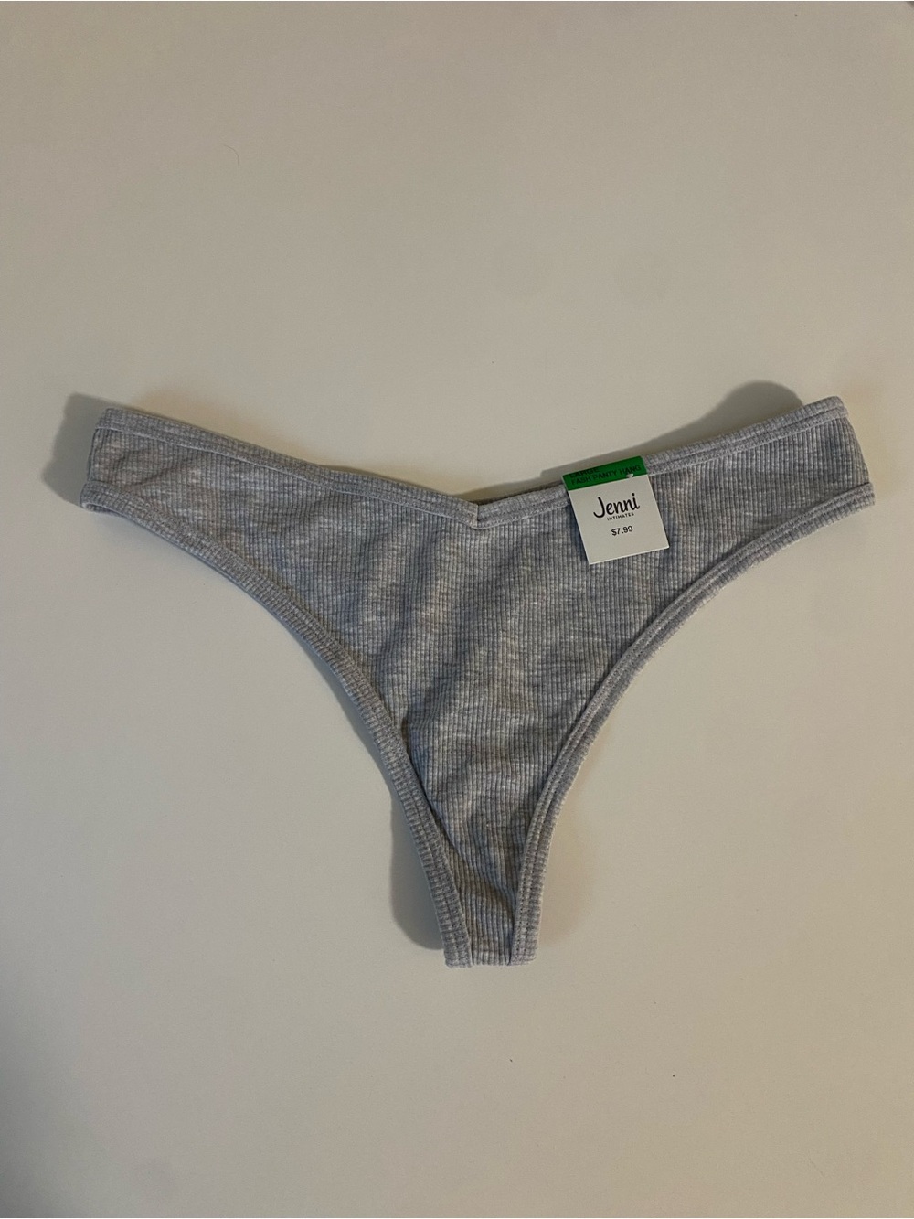 Jenni Light Grey Ribbed Bikini Bottoms NWT